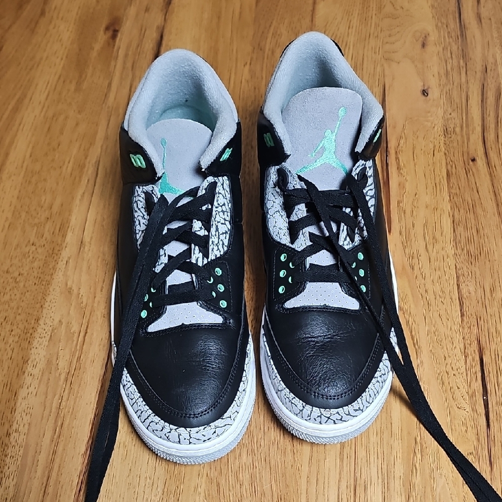 Jordan Black and Gray Athletic Shoes